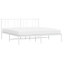 Metal bed frame with white headboard 183x213 cm by vidaXL, Beds and slatted bases - Ref: Foro24-352534, Price: 84,89 €, Disco...