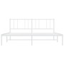 Metal bed frame with white headboard 183x213 cm by vidaXL, Beds and slatted bases - Ref: Foro24-352534, Price: 84,89 €, Disco...