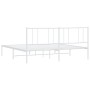 Metal bed frame with white headboard 183x213 cm by vidaXL, Beds and slatted bases - Ref: Foro24-352534, Price: 84,89 €, Disco...