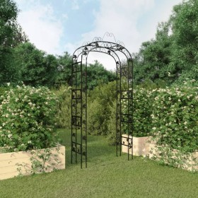 Arco de jardín acero negro 116x45x240 cm de vidaXL, Pérgolas, arcos y enrejados de jardín - Ref: Foro24-319350, Precio: 134,4...