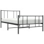 Bed frame with headboard and black metal footboard 90x190 cm by vidaXL, Beds and slatted bases - Ref: Foro24-352490, Price: 5...