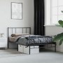 Bed frame with headboard and black metal footboard 90x190 cm by vidaXL, Beds and slatted bases - Ref: Foro24-352490, Price: 5...