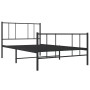 Bed frame with headboard and black metal footboard 90x190 cm by vidaXL, Beds and slatted bases - Ref: Foro24-352490, Price: 5...