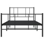 Bed frame with headboard and black metal footboard 90x190 cm by vidaXL, Beds and slatted bases - Ref: Foro24-352490, Price: 5...