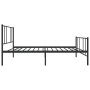 Bed frame with headboard and black metal footboard 90x190 cm by vidaXL, Beds and slatted bases - Ref: Foro24-352490, Price: 5...