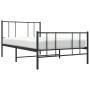 Bed frame with headboard and black metal footboard 100x190cm by vidaXL, Beds and slatted bases - Ref: Foro24-352492, Price: 7...