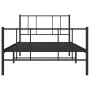 Bed frame with headboard and black metal footboard 100x190cm by vidaXL, Beds and slatted bases - Ref: Foro24-352492, Price: 7...