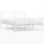 Metal bed frame with headboard and white footboard 160x200 cm by vidaXL, Beds and slatted bases - Ref: Foro24-352550, Price: ...