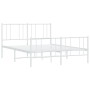 Metal bed frame with headboard and white footboard 160x200 cm by vidaXL, Beds and slatted bases - Ref: Foro24-352550, Price: ...