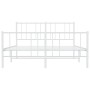 Metal bed frame with headboard and white footboard 160x200 cm by vidaXL, Beds and slatted bases - Ref: Foro24-352550, Price: ...