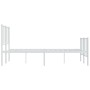 Metal bed frame with headboard and white footboard 160x200 cm by vidaXL, Beds and slatted bases - Ref: Foro24-352550, Price: ...