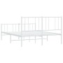 Metal bed frame with headboard and white footboard 160x200 cm by vidaXL, Beds and slatted bases - Ref: Foro24-352550, Price: ...