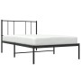 Bed frame with black metal headboard 100x190 cm by vidaXL, Beds and slatted bases - Ref: Foro24-352474, Price: 66,19 €, Disco...