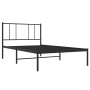 Bed frame with black metal headboard 100x190 cm by vidaXL, Beds and slatted bases - Ref: Foro24-352474, Price: 66,19 €, Disco...