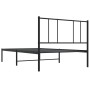 Bed frame with black metal headboard 100x190 cm by vidaXL, Beds and slatted bases - Ref: Foro24-352474, Price: 66,19 €, Disco...