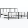 Black metal headboard and footboard bed frame 180x200 cm by vidaXL, Beds and slatted bases - Ref: Foro24-352502, Price: 123,1...