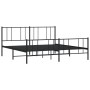 Black metal headboard and footboard bed frame 180x200 cm by vidaXL, Beds and slatted bases - Ref: Foro24-352502, Price: 123,1...