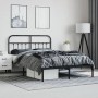 Estructura de cama con cabecero metal negro 150x200 cm de vidaXL, Camas y somieres - Ref: Foro24-352580, Precio: 136,99 €, De...