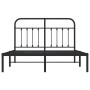 Estructura de cama con cabecero metal negro 150x200 cm de vidaXL, Camas y somieres - Ref: Foro24-352580, Precio: 136,99 €, De...