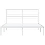 Metal bed frame with white headboard 150x200 cm by vidaXL, Beds and slatted bases - Ref: Foro24-352370, Price: 115,17 €, Disc...