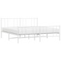 Metal bed frame with headboard and footboard white 183x213 cm by vidaXL, Beds and slatted bases - Ref: Foro24-352552, Price: ...