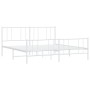 Metal bed frame with headboard and footboard white 183x213 cm by vidaXL, Beds and slatted bases - Ref: Foro24-352552, Price: ...