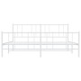 Metal bed frame with headboard and footboard white 183x213 cm by vidaXL, Beds and slatted bases - Ref: Foro24-352552, Price: ...