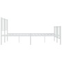 Metal bed frame with headboard and footboard white 183x213 cm by vidaXL, Beds and slatted bases - Ref: Foro24-352552, Price: ...