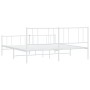 Metal bed frame with headboard and footboard white 183x213 cm by vidaXL, Beds and slatted bases - Ref: Foro24-352552, Price: ...