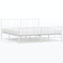 Metal bed frame with headboard and white footboard 200x200 cm by vidaXL, Beds and slatted bases - Ref: Foro24-352554, Price: ...