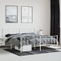 Metal bed frame with headboard and white footboard 200x200 cm by vidaXL, Beds and slatted bases - Ref: Foro24-352554, Price: ...