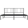 Bed frame with black metal headboard 193x203 cm by vidaXL, Beds and slatted bases - Ref: Foro24-352486, Price: 119,99 €, Disc...