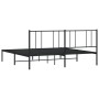 Bed frame with black metal headboard 193x203 cm by vidaXL, Beds and slatted bases - Ref: Foro24-352486, Price: 119,99 €, Disc...