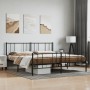 Black metal headboard and footboard bed frame 193x203cm by vidaXL, Beds and slatted bases - Ref: Foro24-352504, Price: 127,03...