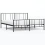 Black metal headboard and footboard bed frame 193x203cm by vidaXL, Beds and slatted bases - Ref: Foro24-352504, Price: 127,03...