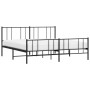 Black metal headboard and footboard bed frame 193x203cm by vidaXL, Beds and slatted bases - Ref: Foro24-352504, Price: 127,03...