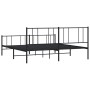 Black metal headboard and footboard bed frame 193x203cm by vidaXL, Beds and slatted bases - Ref: Foro24-352504, Price: 127,03...