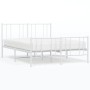 Estructura cama metal con cabecero y estribo blanco 120x190 cm de vidaXL, Camas y somieres - Ref: Foro24-352544, Precio: 89,5...