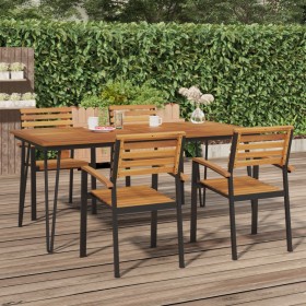 Garden table with solid acacia wood U-shaped legs 180x90x75 cm by vidaXL, Garden tables - Ref: Foro24-319521, Price: 201,99 €...