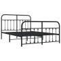 Estructura de cama cabecero y estribo metal negro 135x190 cm de vidaXL, Camas y somieres - Ref: Foro24-352595, Precio: 122,32...