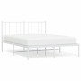 Metal bed frame with white headboard 120x200 cm by vidaXL, Beds and slatted bases - Ref: Foro24-352527, Price: 84,52 €, Disco...