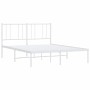 Metal bed frame with white headboard 120x200 cm by vidaXL, Beds and slatted bases - Ref: Foro24-352527, Price: 84,52 €, Disco...