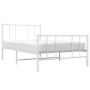 Estructura cama metal con cabecero y pie cama blanca 75x190 cm de vidaXL, Camas y somieres - Ref: Foro24-352537, Precio: 70,0...