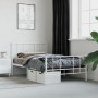 Estructura cama metal con cabecero y pie cama blanca 75x190 cm de vidaXL, Camas y somieres - Ref: Foro24-352537, Precio: 70,0...