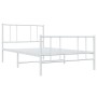 Estructura cama metal con cabecero y pie cama blanca 75x190 cm de vidaXL, Camas y somieres - Ref: Foro24-352537, Precio: 70,0...