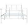 Estructura cama metal con cabecero y pie cama blanca 75x190 cm de vidaXL, Camas y somieres - Ref: Foro24-352537, Precio: 70,0...