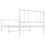 Estructura cama metal con cabecero y pie cama blanca 75x190 cm de vidaXL, Camas y somieres - Ref: Foro24-352537, Precio: 70,0...