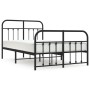 Black metal headboard and footboard bed frame 120x200 cm by vidaXL, Beds and slatted bases - Ref: Foro24-352594, Price: 133,6...