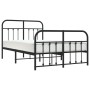 Black metal headboard and footboard bed frame 120x200 cm by vidaXL, Beds and slatted bases - Ref: Foro24-352594, Price: 133,6...