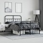 Black metal headboard and footboard bed frame 120x200 cm by vidaXL, Beds and slatted bases - Ref: Foro24-352594, Price: 133,6...